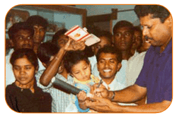 Mr. N Bitra, Friends & Family, With Mr. Kapil Dev & Sri PNV Prasad, Ex. SAAP Chairman, The occasion of Kinetic Boss Vehicle Opening at Bitra's House At Banjara Hills, Road No. 10, On 21st Oct'2002.